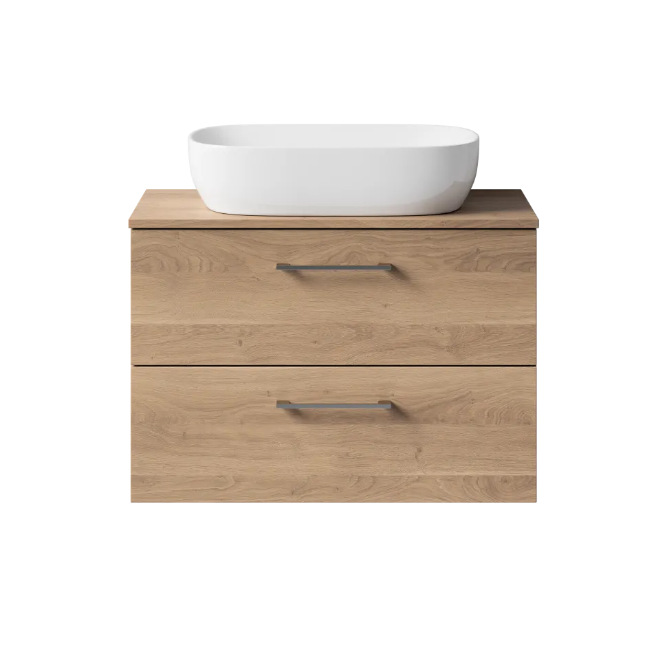 Erin 800mm Wall Mounted 2 Drawer Vanity Unit & Countertop