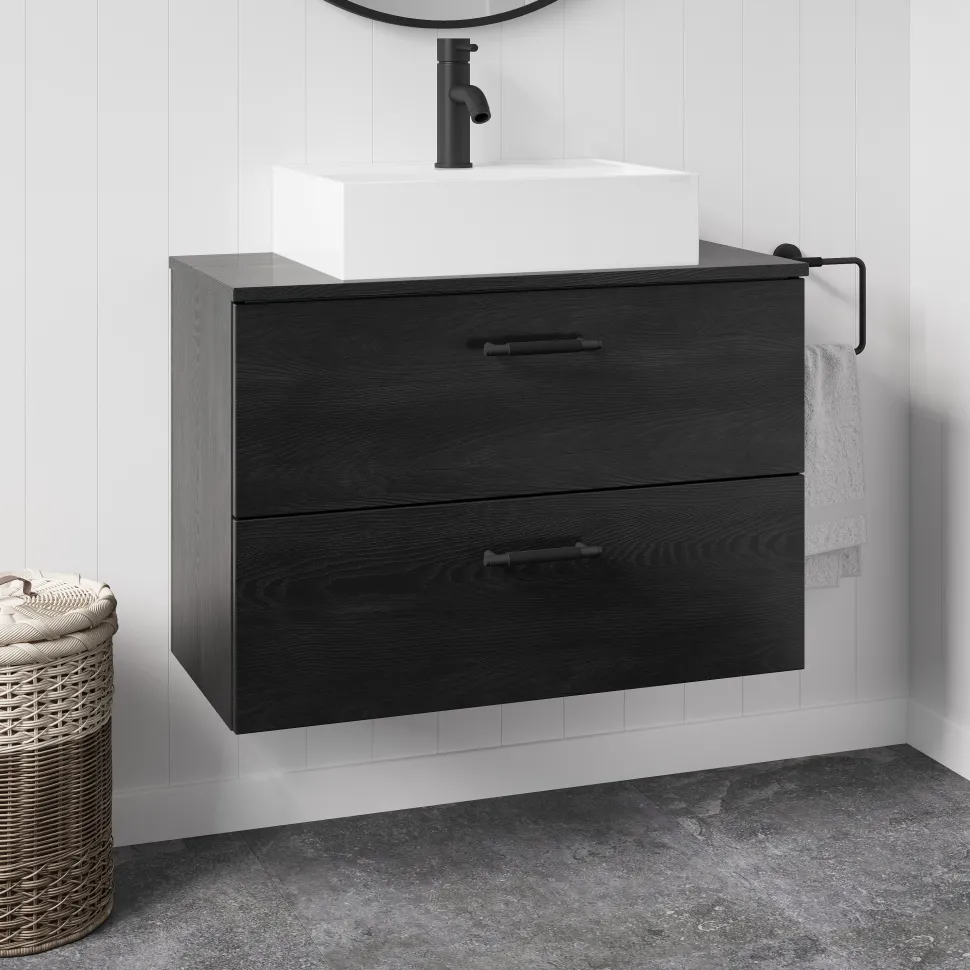 Erin 800mm Wall Mounted 2 Drawer Vanity Unit & Countertop