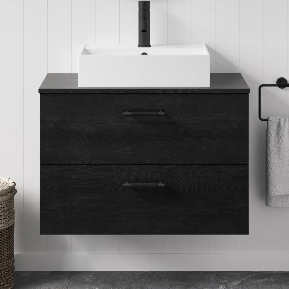 Erin 800mm Wall Mounted 2 Drawer Vanity Unit & Countertop