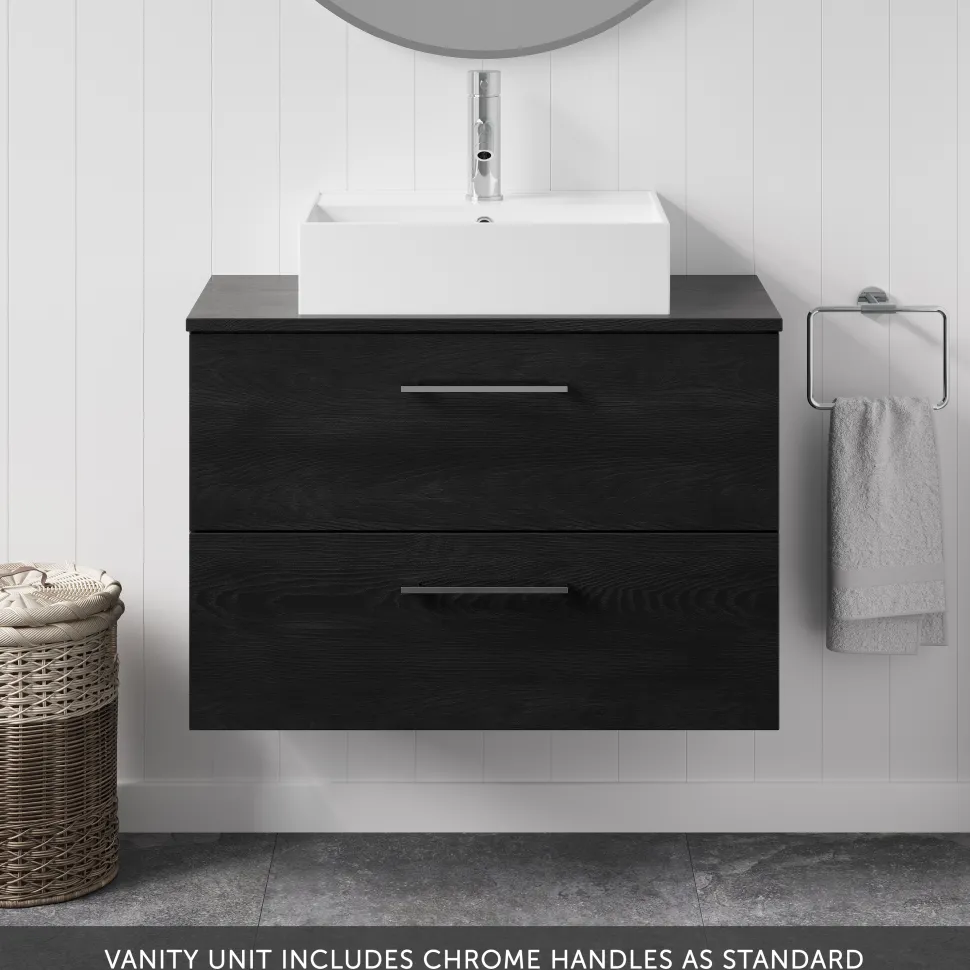 Erin 800mm Wall Mounted 2 Drawer Vanity Unit & Countertop