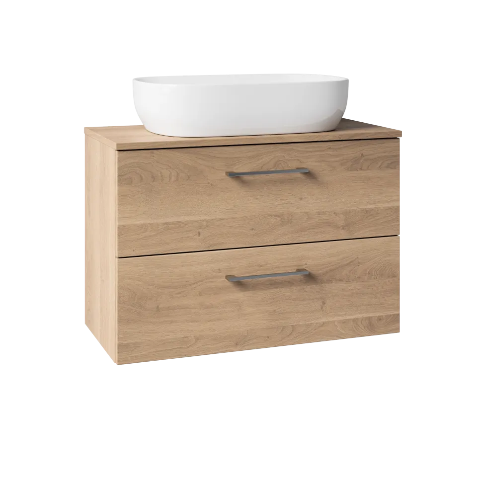 Erin 800mm Wall Mounted 2 Drawer Vanity Unit & Countertop