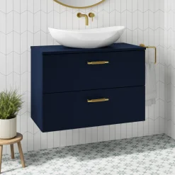 Erin 800mm Wall Mounted 2 Drawer Vanity Unit & Countertop