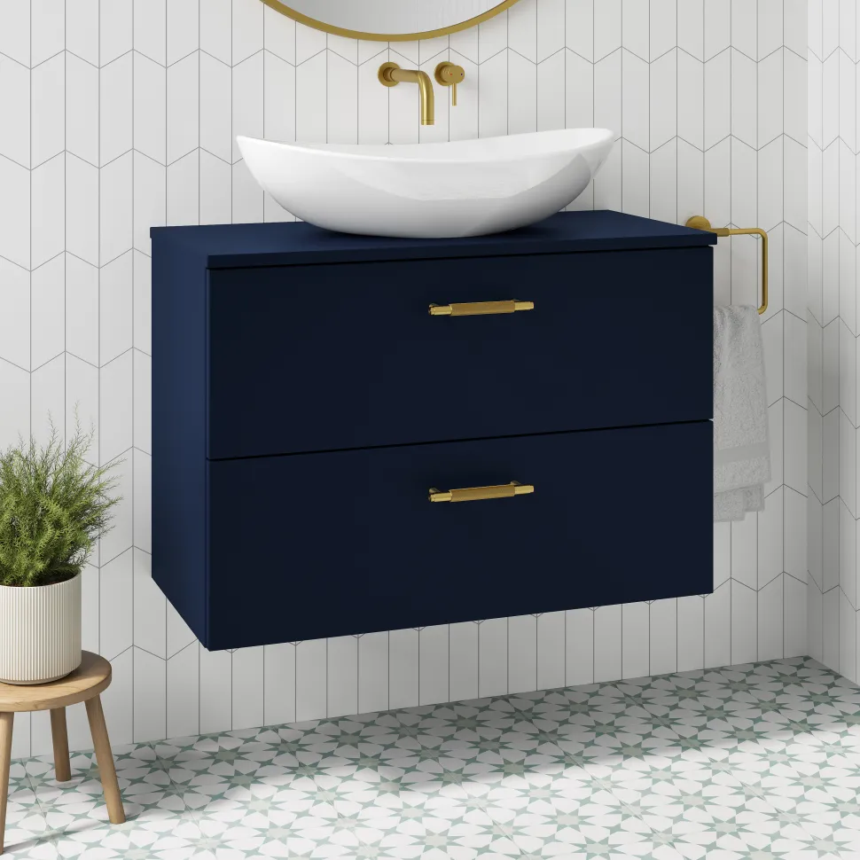 Erin 800mm Wall Mounted 2 Drawer Vanity Unit & Countertop