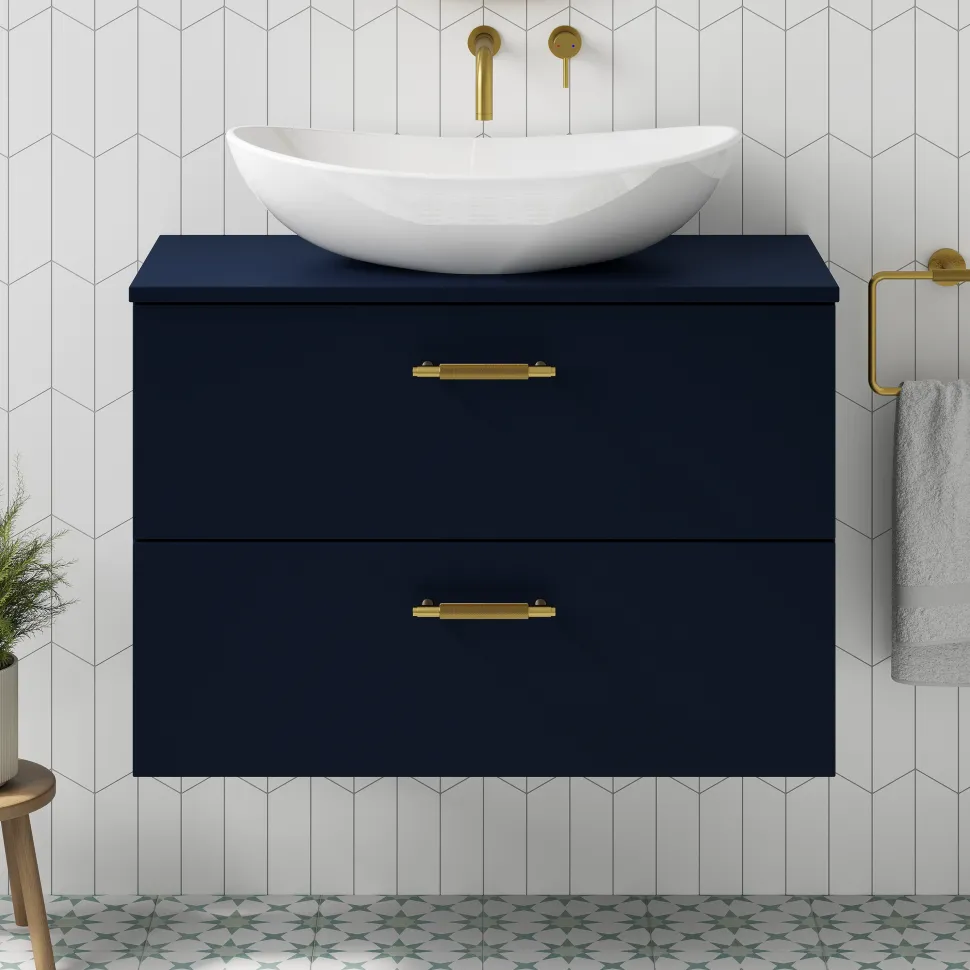 Erin 800mm Wall Mounted 2 Drawer Vanity Unit & Countertop
