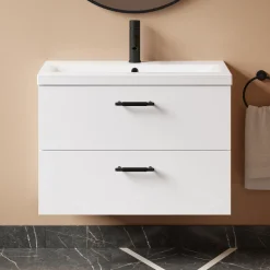 Erin 800mm Wall Mounted 2 Drawer Vanity Unit & Basin