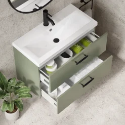 Erin 800mm Wall Mounted 2 Drawer Vanity Unit & Basin