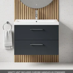 Erin 800mm Wall Mounted 2 Drawer Vanity Unit & Basin