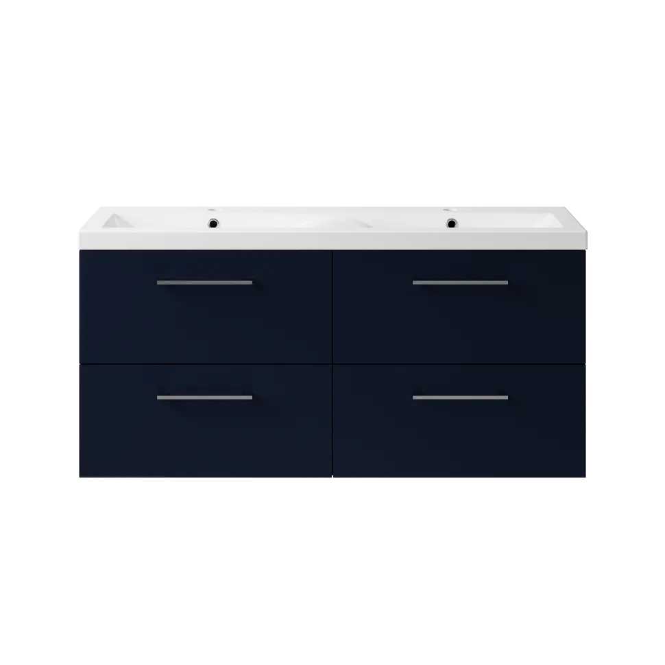 Erin 1200mm Wall Mounted 4 Drawer Vanity Unit & Double Basin