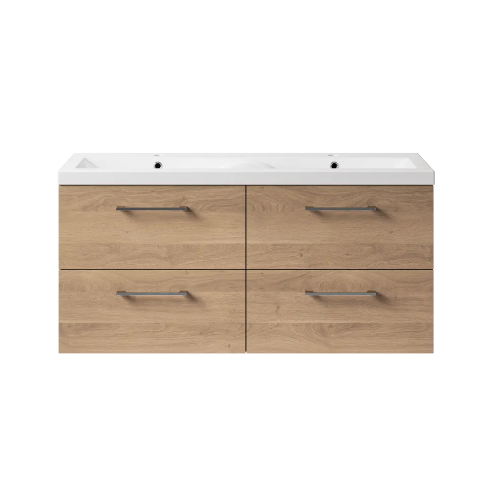 Erin 1200mm Wall Mounted 4 Drawer Vanity Unit & Double Basin