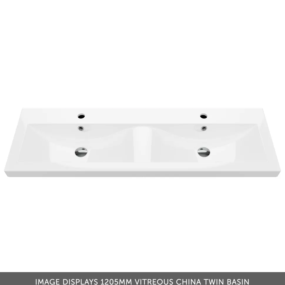 Erin 1200mm Wall Mounted 4 Drawer Vanity Unit & Double Basin