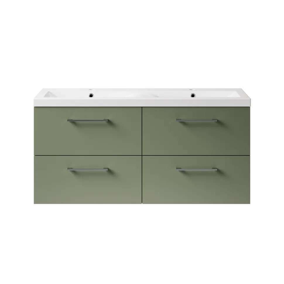 Erin 1200mm Wall Mounted 4 Drawer Vanity Unit & Double Basin