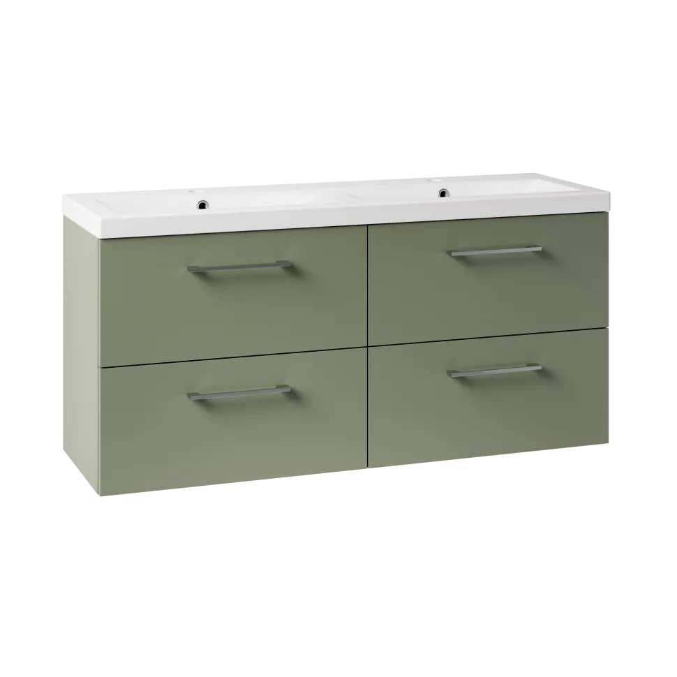 Erin 1200mm Wall Mounted 4 Drawer Vanity Unit & Double Basin
