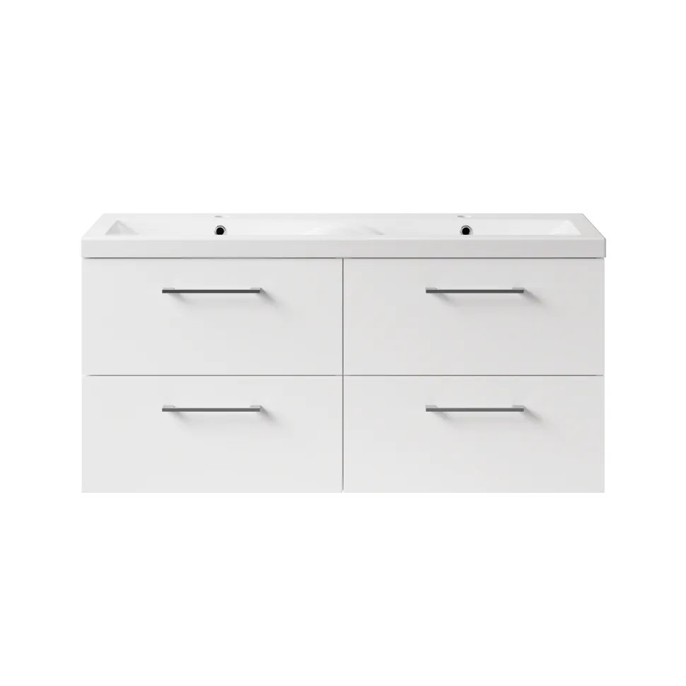 Erin 1200mm Wall Mounted 4 Drawer Vanity Unit & Double Basin