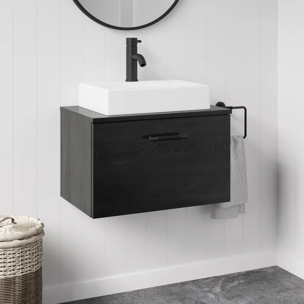 Erin 600mm Wall Mounted 1 Drawer Vanity Unit & Countertop
