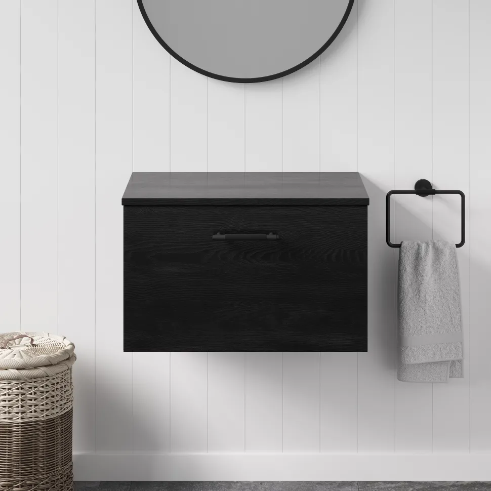 Erin 600mm Wall Mounted 1 Drawer Vanity Unit & Countertop