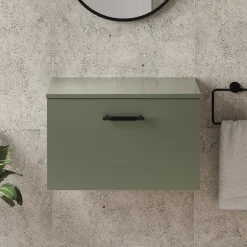 Erin 600mm Wall Mounted 1 Drawer Vanity Unit & Countertop