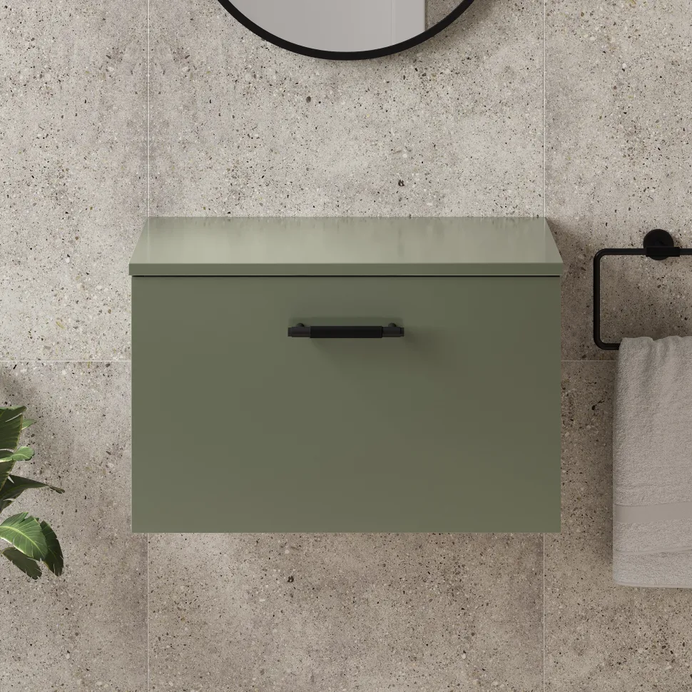 Erin 600mm Wall Mounted 1 Drawer Vanity Unit & Countertop