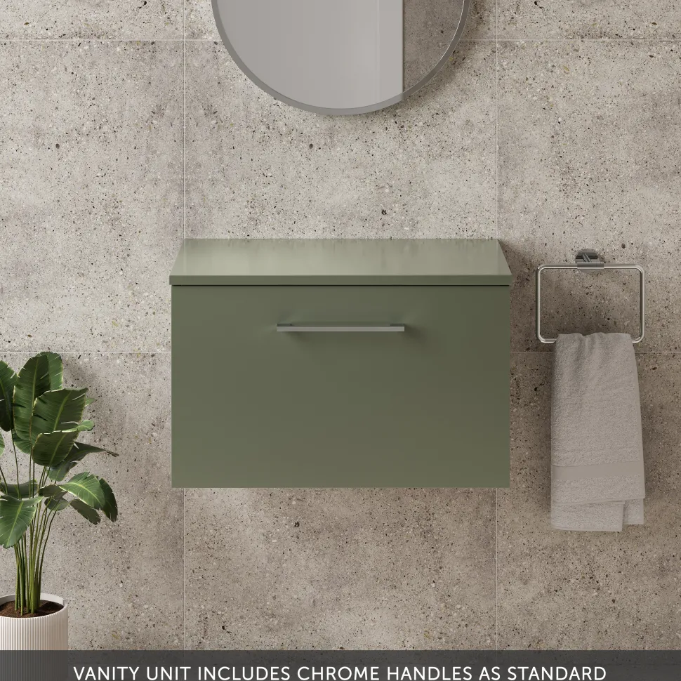 Erin 600mm Wall Mounted 1 Drawer Vanity Unit & Countertop