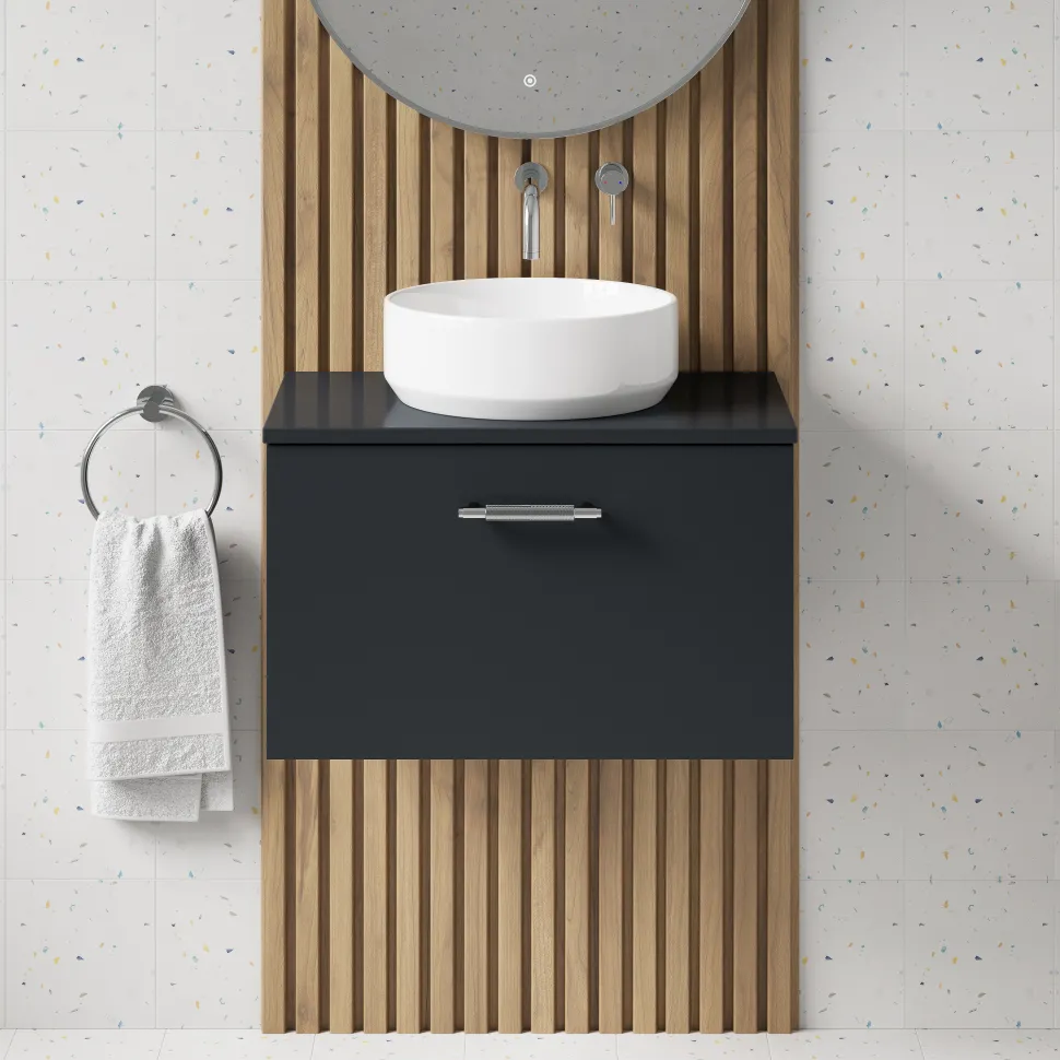 Erin 600mm Wall Mounted 1 Drawer Vanity Unit & Countertop