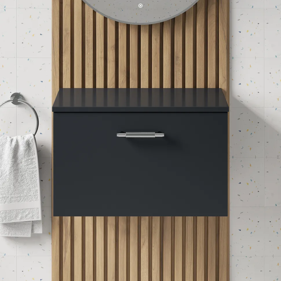 Erin 600mm Wall Mounted 1 Drawer Vanity Unit & Countertop
