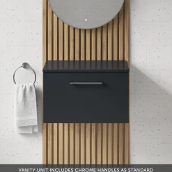 Erin 600mm Wall Mounted 1 Drawer Vanity Unit & Countertop