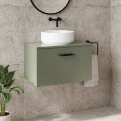 Erin 600mm Wall Mounted 1 Drawer Vanity Unit & Countertop