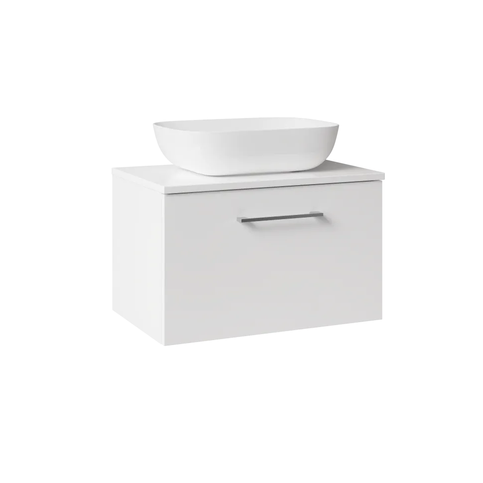 Erin 600mm Wall Mounted 1 Drawer Vanity Unit & Countertop