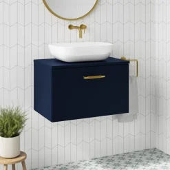 Erin 600mm Wall Mounted 1 Drawer Vanity Unit & Countertop