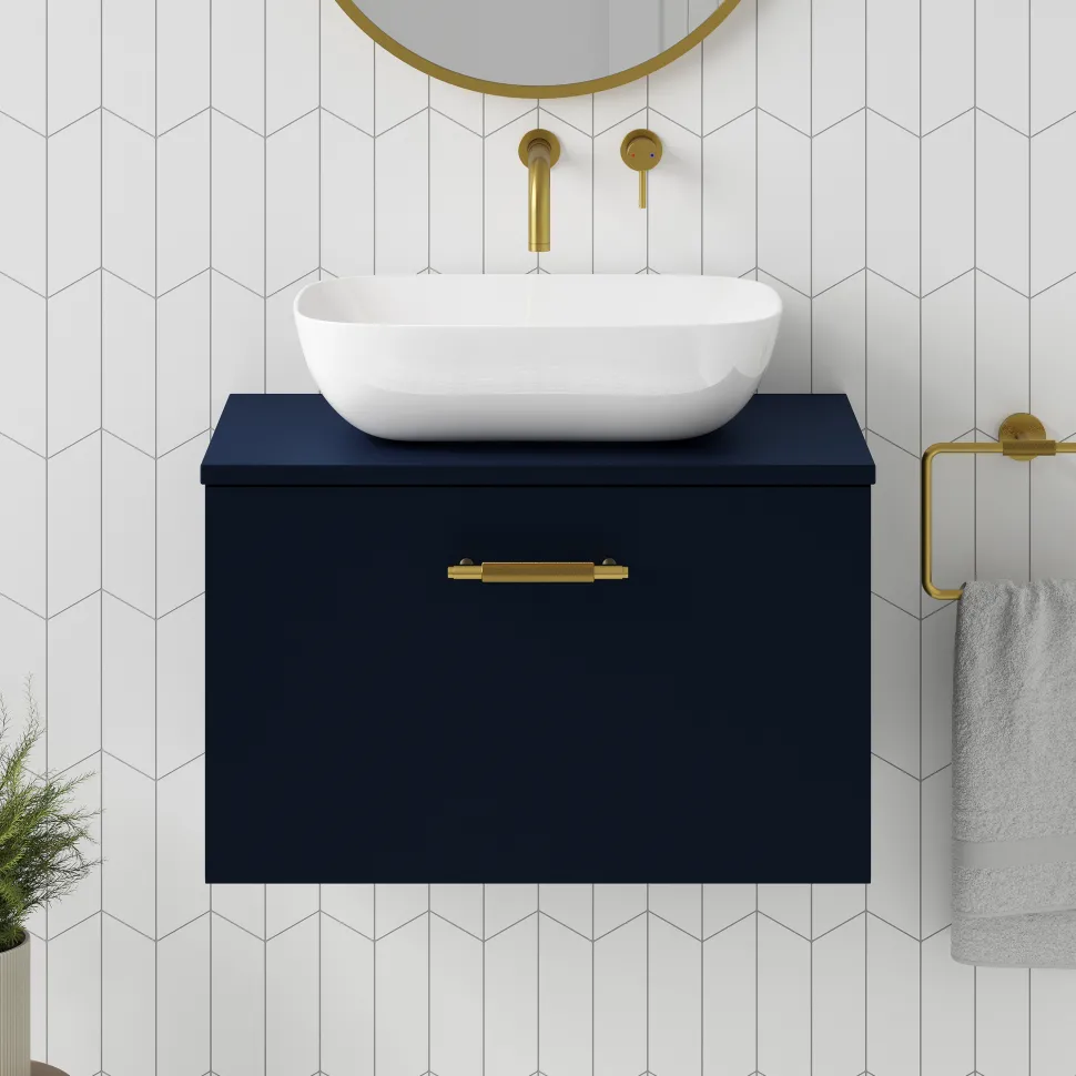 Erin 600mm Wall Mounted 1 Drawer Vanity Unit & Countertop