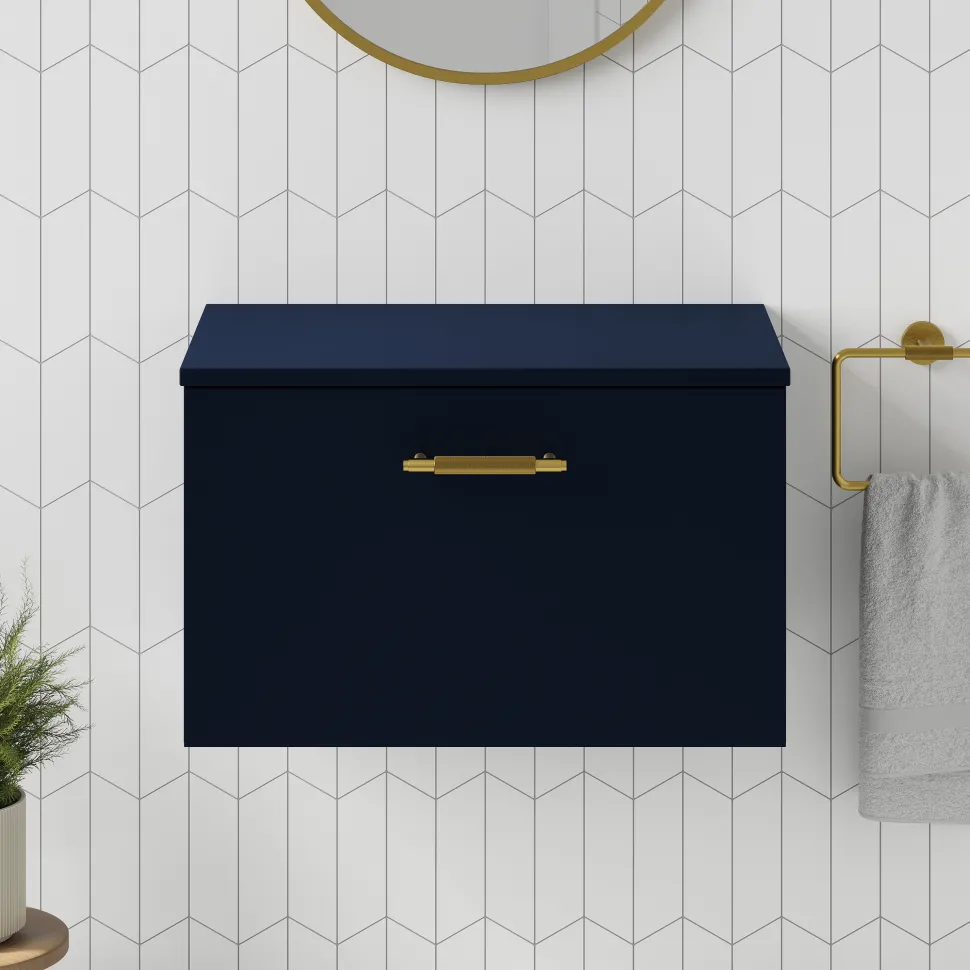 Erin 600mm Wall Mounted 1 Drawer Vanity Unit & Countertop