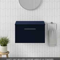 Erin 600mm Wall Mounted 1 Drawer Vanity Unit & Countertop