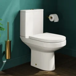 Erin Modern Shower Bath Suite with 1700mm J Shaped Bath & Rimless Toilet
