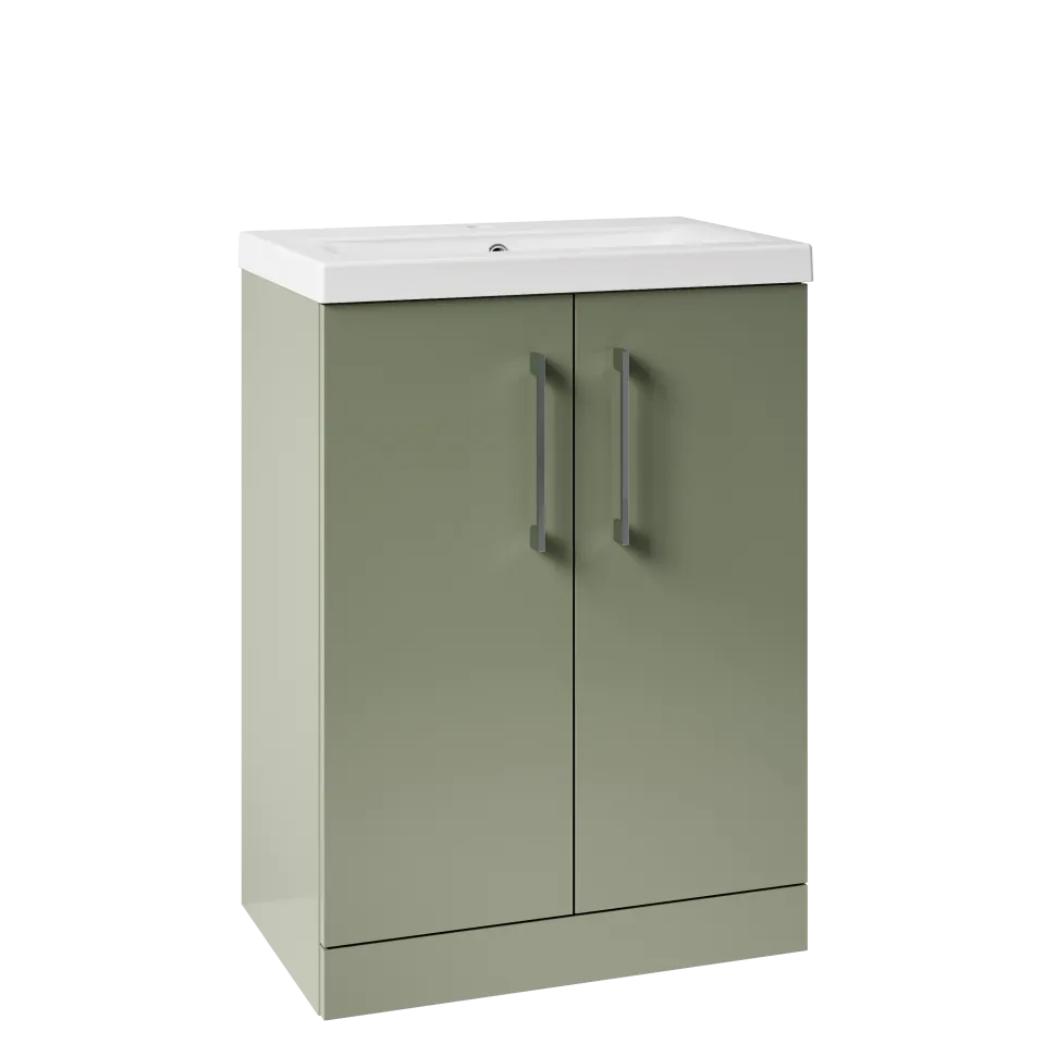 Erin Rimless Toilet & Vanity Unit Bathroom Suite with Matt Black Handles