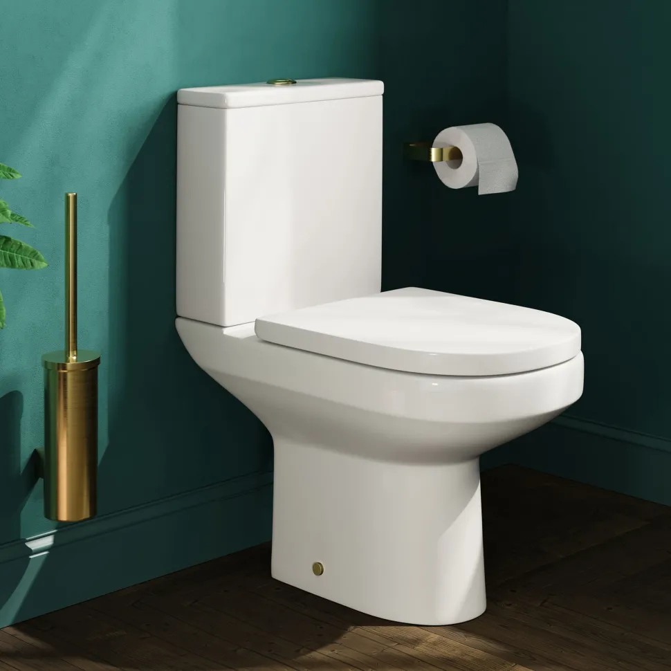 Erin Rimless Toilet & Vanity Unit Bathroom Suite with Matt Black Handles