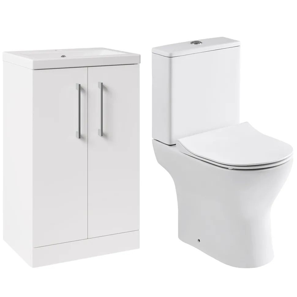 Erin Rimless Toilet & Vanity Unit Bathroom Suite Set