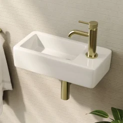Erin Small Wall Hung Cloakroom Basin - 370 x 180mm