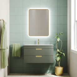 Finn LED Illuminated Framed Mirror with Demister Pad & Colour Change Lights - 600 x 800mm
