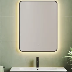 Finn LED Illuminated Framed Mirror with Demister Pad & Colour Change Lights - 600 x 800mm