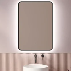 Finn LED Illuminated Framed Mirror with Demister Pad & Colour Change Lights - 500 x 700mm