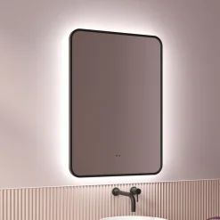 Finn LED Illuminated Framed Mirror with Demister Pad & Colour Change Lights - 500 x 700mm