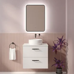 Finn LED Illuminated Framed Mirror with Demister Pad & Colour Change Lights - 500 x 700mm