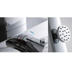 Flova Allore Thermostatic Shower Column with Handset, Body Jets & Overhead Shower