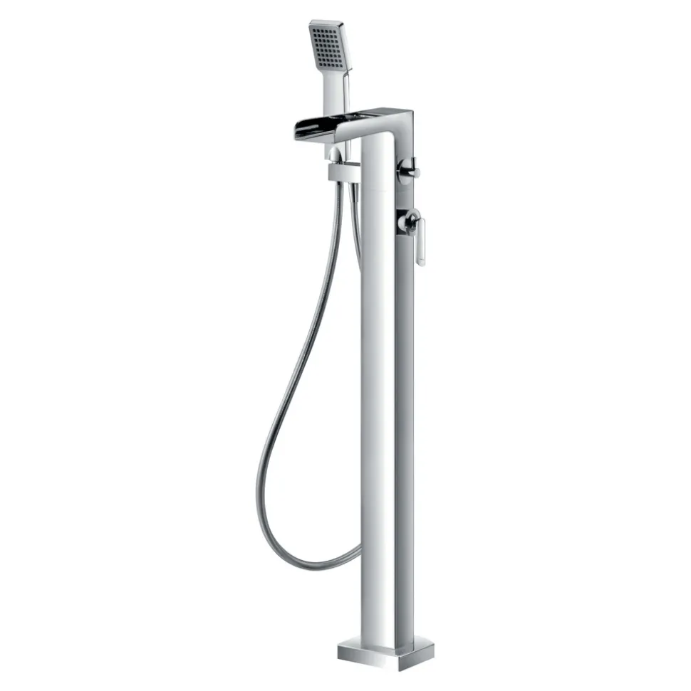Flova Cascade Floor Standing Waterfall Bath Shower Mixer with Handset Kit