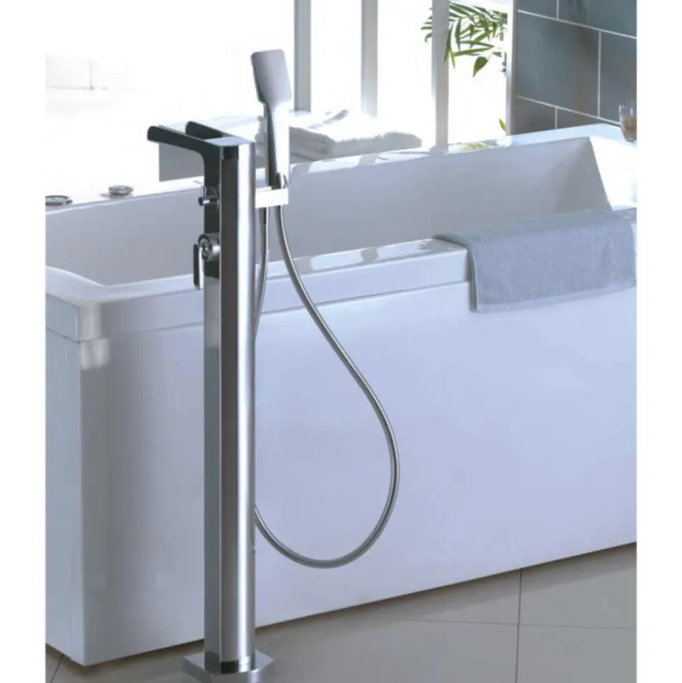 Flova Cascade Floor Standing Waterfall Bath Shower Mixer with Handset Kit