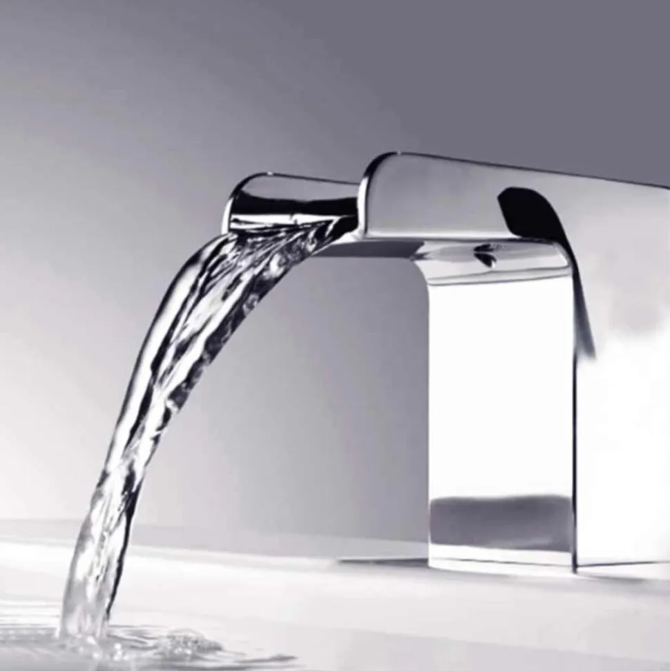 Flova Cascade 4 Hole Deck Mounted Waterfall Bath Shower Mixer with Pull Out Handset