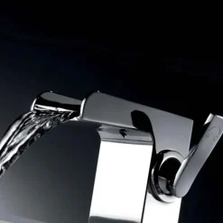 Flova Cascade Mid Height Waterfall Mono Basin Mixer with Clicker Waste