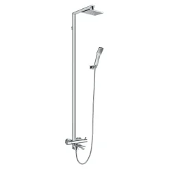 Flova Essence Thermostatic Shower Column with Handset, Overhead Shower & Diverter Bath Spout