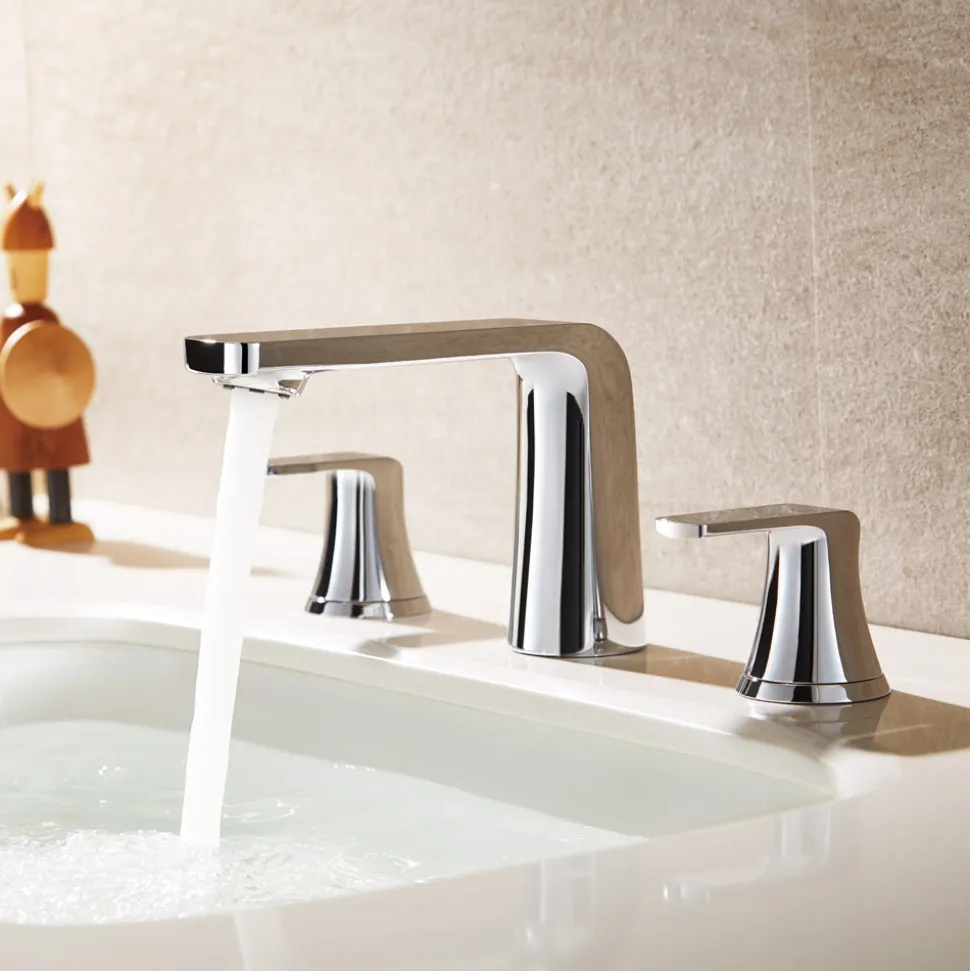 Flova Fusion 3 Hole Basin Mixer with Clicker Waste