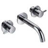 Flova Levo Concealed 3 Hole Wall Mounted Basin Mixer with Clicker Waste