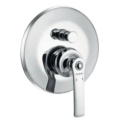 Flova Liberty Concealed Manual Mixer Valve with Overhead Shower & Slide Rail Kit - Chrome